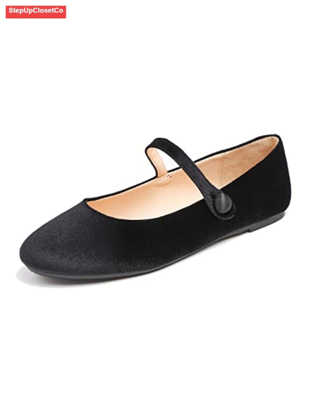 Women's Mary Jane Flats with Easy Buckle Slip On, Round Toe, Cushioned Insole